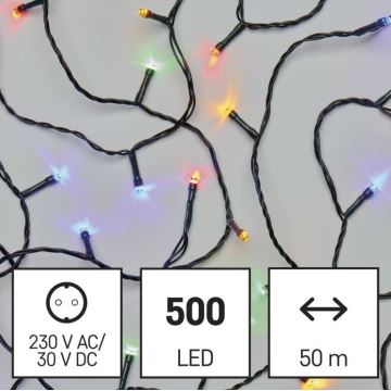 Meerdere Kleuren LED Kerst buitenketting 500x LED / 55m IP44