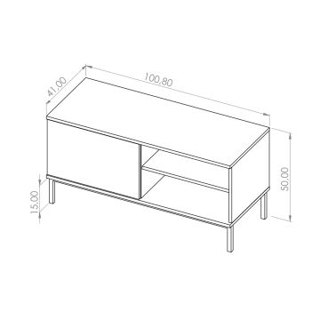 Meuble TV ERISTI 50x100,8 cm noir