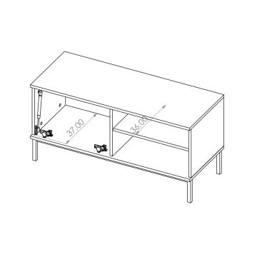 Meuble TV ERISTI 50x100,8 cm noir