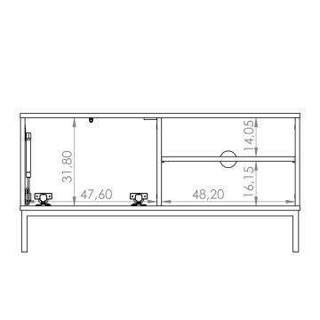 Meuble TV ERISTI 50x100,8 cm noir