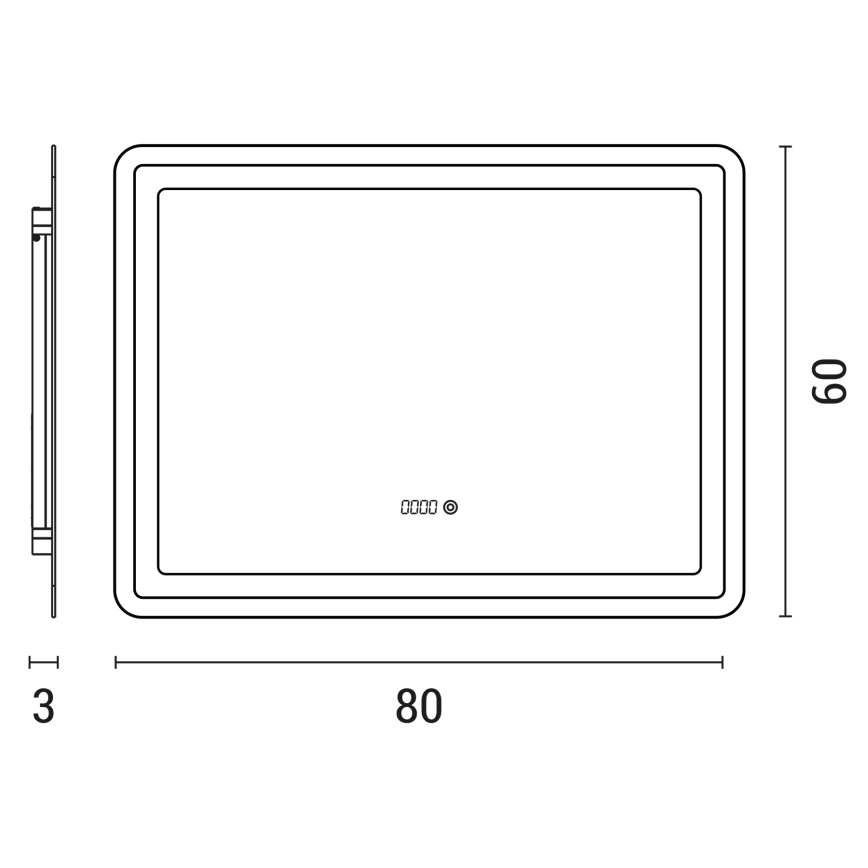 Miroir rétro-éclairé à intensité variable LED salle de bain LED/20W/230V 4000K IP44