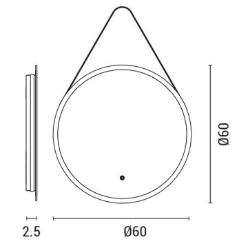 Miroir rétro-éclairé à intensité variable salle de bain LED/20W/230V 4000K IP44