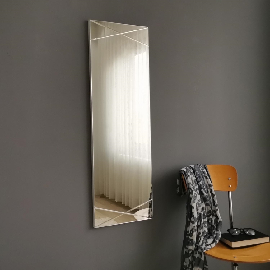 Miroir mural 105x35 cm argent