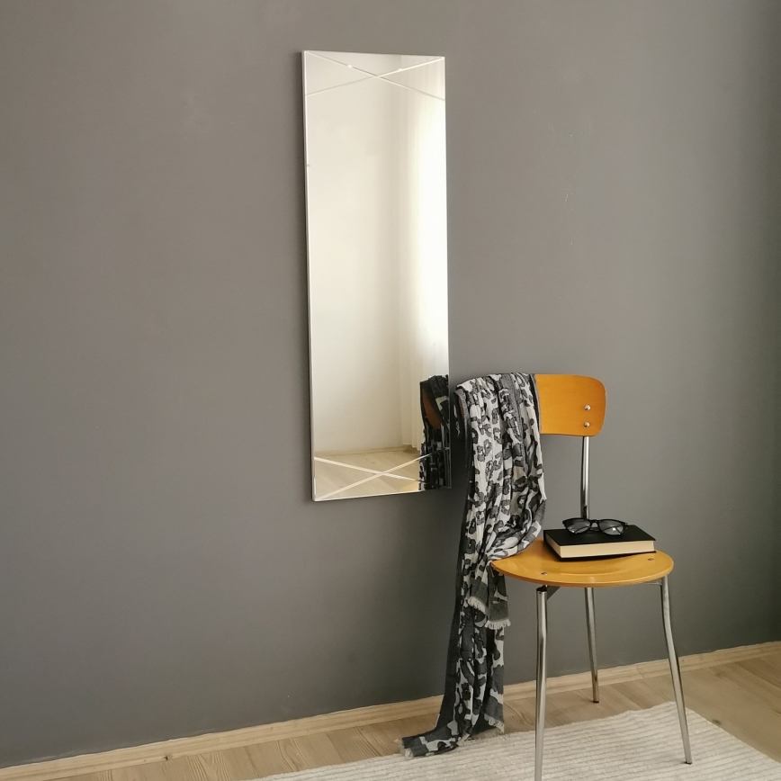 Miroir mural 105x35 cm argent