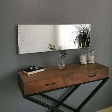 Miroir mural 105x35 cm argent