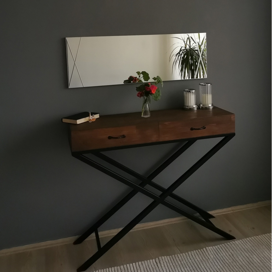 Miroir mural 105x35 cm argent