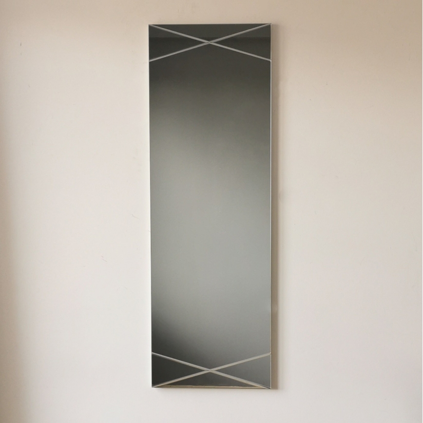 Miroir mural 105x35 cm argent