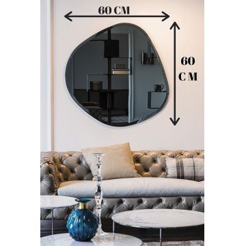 Miroir mural 60x60 cm noir