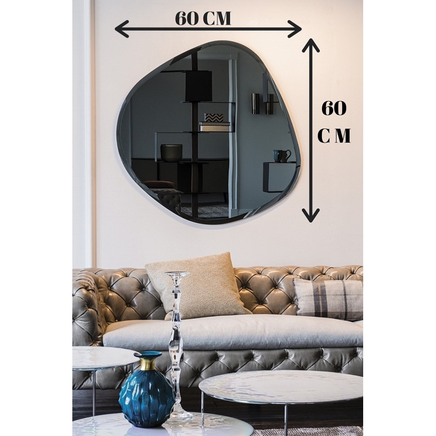 Miroir mural 60x60 cm noir