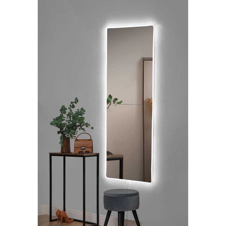 Miroir mural avec un rétroéclairage LED RECTANGULAR 120x40 cm blanc