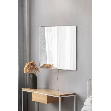 Miroir mural avec un rétroéclairage LED SQUARE 50x50 cm blanc