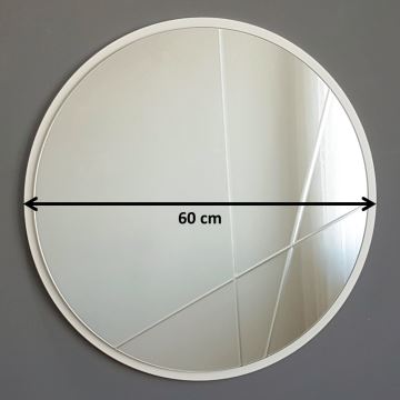 Miroir mural d. 60 cm argenté