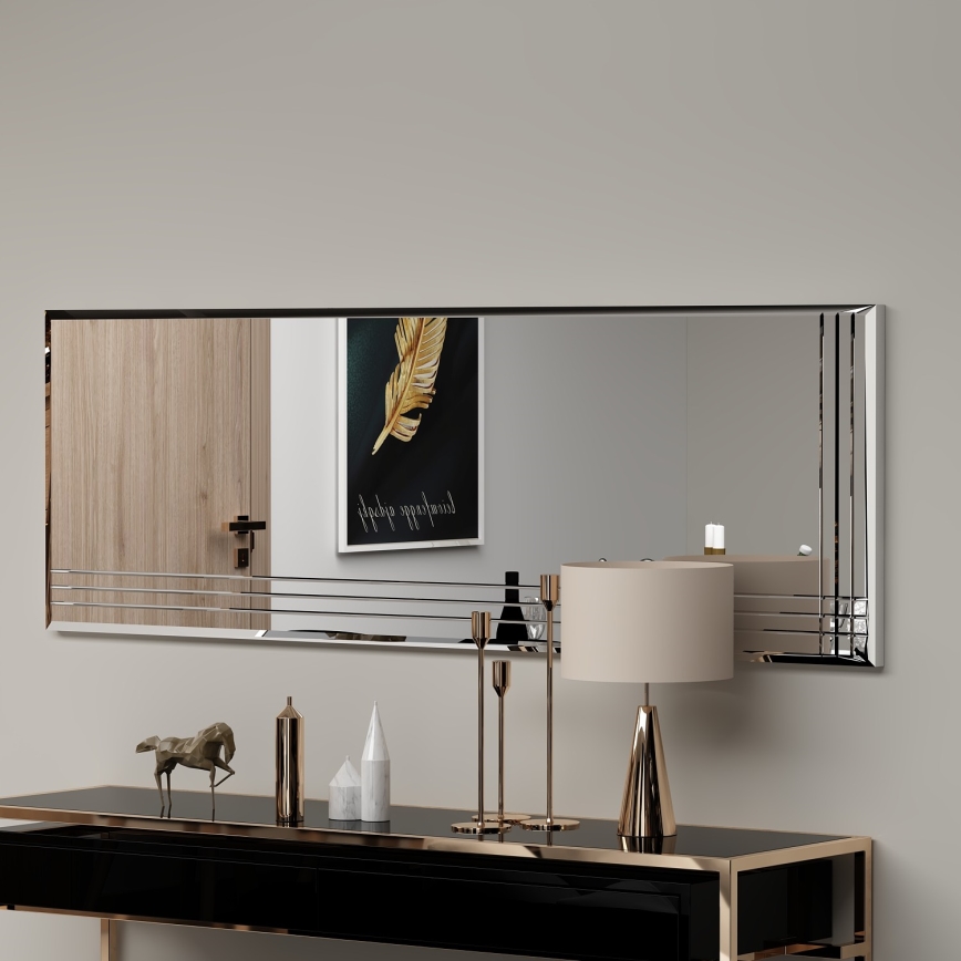 Miroir mural TRIO 120x40 cm chrome