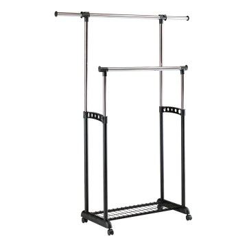 Mobiele metalen hanger 170x142 cm zwart/chroom