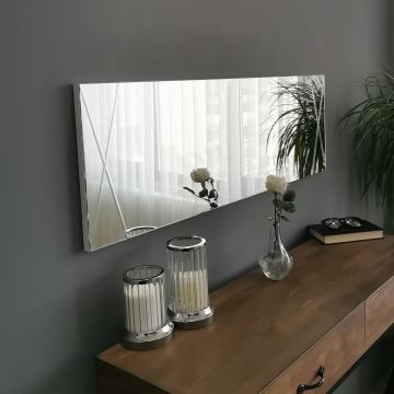 muur spiegel 105x35 cm zilver