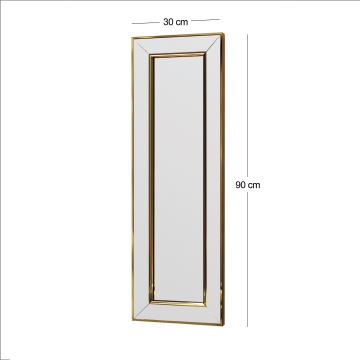 muur spiegel CARLOS 90x30 cm goud