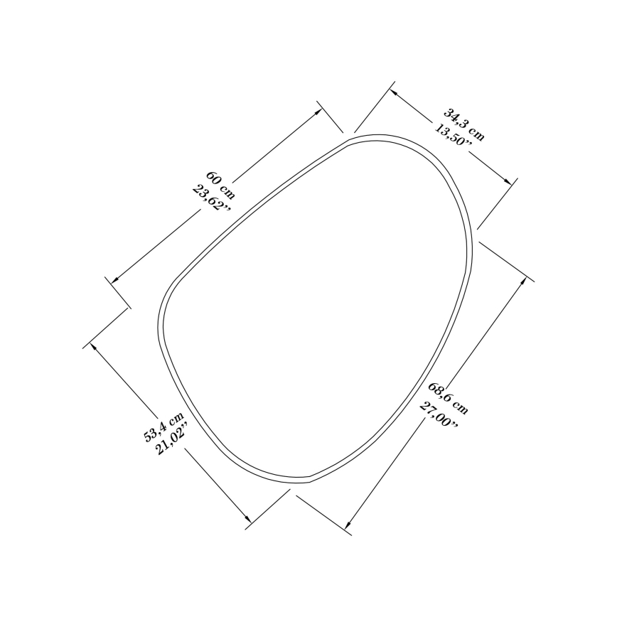 muur spiegel GOLF 68,6x53,4 cm wit