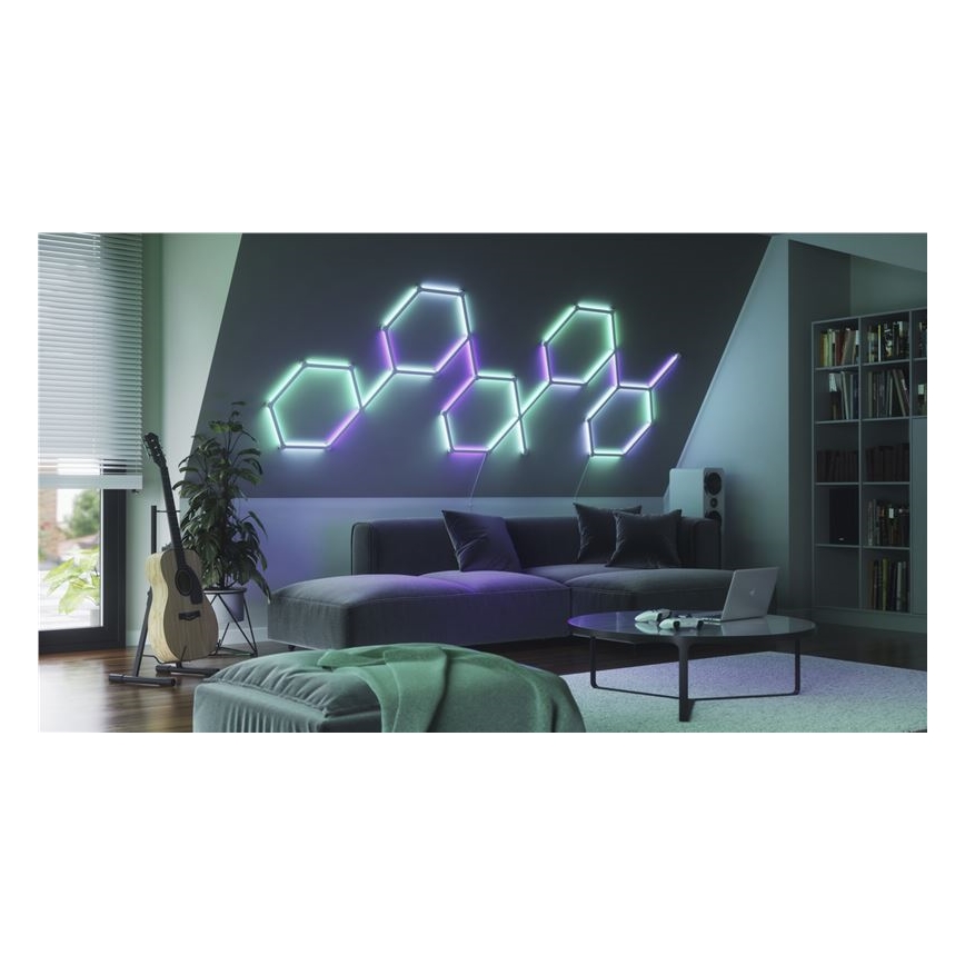 Nanoleaf NL59-K-0002LW-9PK-EU-LOT x9 Rail à intensité LED RGBW LINES 1200 K-6000 K Wi-Fi