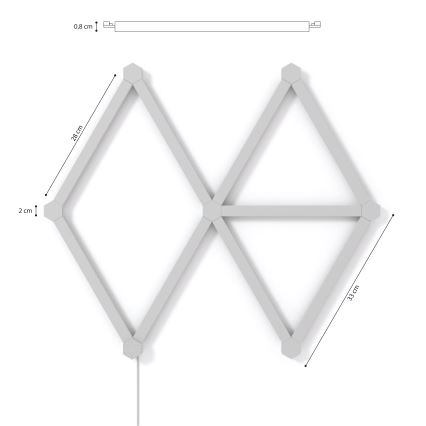 Nanoleaf NL59-K-0002LW-9PK-EU-LOT x9 Rail à intensité LED RGBW LINES 1200 K-6000 K Wi-Fi