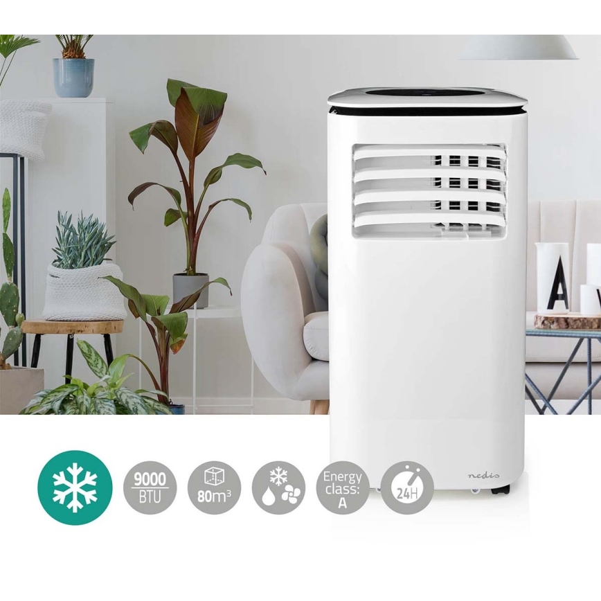 Climatiseur portable connecté 3en1 avec accessoires complets 1023W/230V 9000 BTU + télécommande