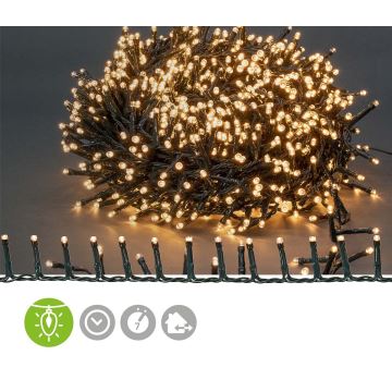 LED Kerst Lichtketting voor buiten1200xLED/7 functies 27m IP44 warm wit