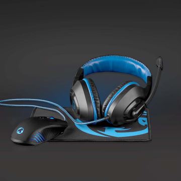 Set gaming 3en1 noir/bleu