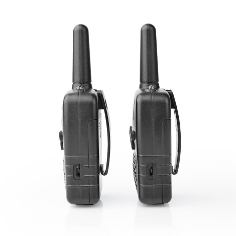Nedis WLTK0800BK - LOT x2 Talkie-walkie avec lumière LED 3xAAA portée 10 km