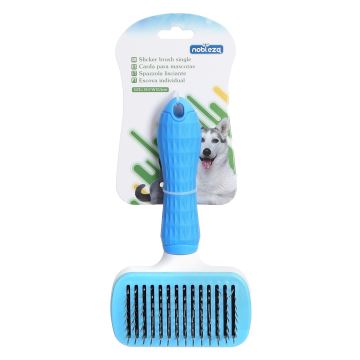 Nobleza - Brosse pour chiens et chats bleu 10,5 cm