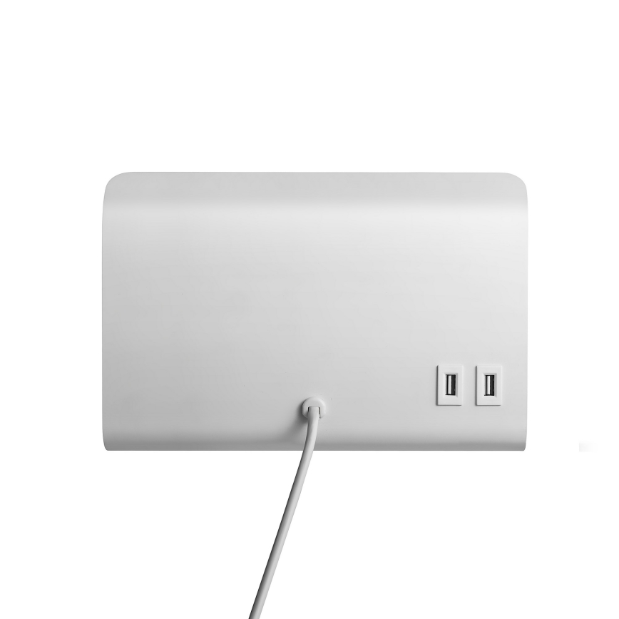 Nordlux - Spot mural avec une étagère et USB ROOMI 1xGU10/8W/230V blanc