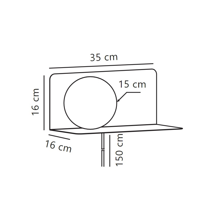 Nordlux - Applique murale avec étagère LILIBETH 1xE14/25W/230V noir