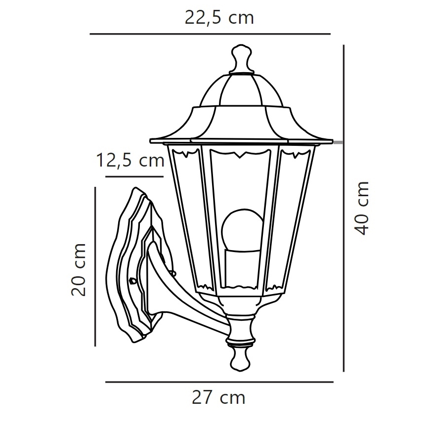 Nordlux - Applique murale extérieure CARDIFF 1xE27/60W/230V IP44