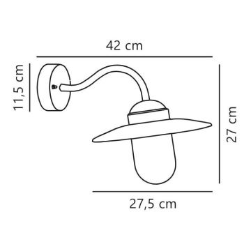 Nordlux - Applique murale extérieure LUXEMBOURG 1xE27/60W/230V IP54 marron/patine