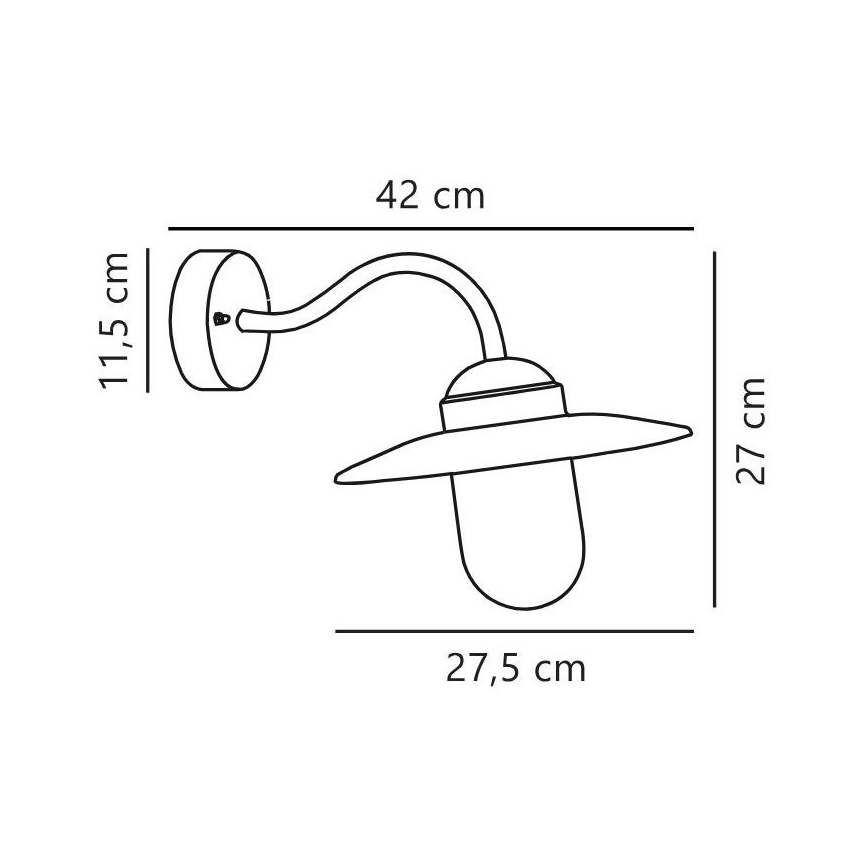 Nordlux - Applique murale extérieure LUXEMBOURG 1xE27/60W/230V IP54 marron/patine