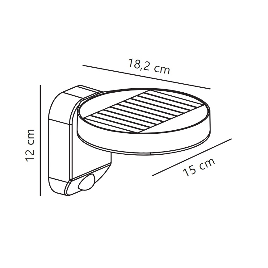 Nordlux - Applique murale solaire avec détecteur RICA LED/5W/3,7V IP44 arrondi