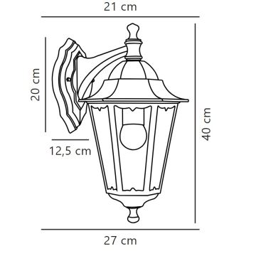 Nordlux - Buiten wandlamp CARDIFF 1xE27/60W/230V IP44