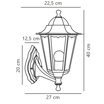 Nordlux - Buiten wandlamp CARDIFF 1xE27/60W/230V IP44