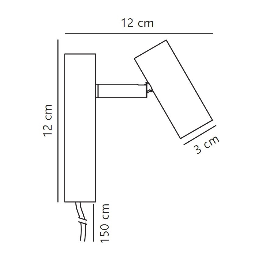 Nordlux - Dimbare LED wandspot OMARI LED/3,2W/230V zwart