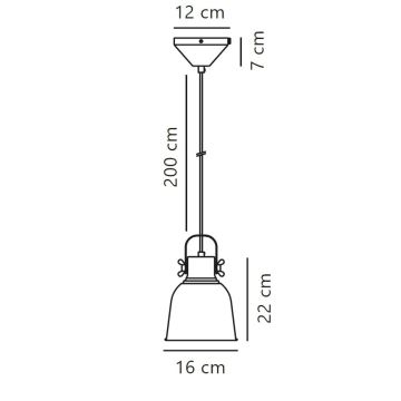 Nordlux - Hanglamp aan een koord ADRIAN 1xE27/25W/230V diameter 16 cm antraciet