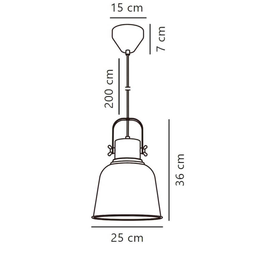 Nordlux - Hanglamp aan een koord ADRIAN 1xE27/40W/230V diameter 25 cm antraciet