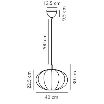 Nordlux - Hanglamp aan een koord AERON 1xE27/40W/230V diameter 40 cm