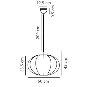 Nordlux - Hanglamp aan een koord AERON 1xE27/40W/230V diameter 60 cm