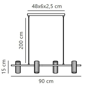 Nordlux - Hanglamp aan een koord ALANIS 4xGU10/15W/230V zwart