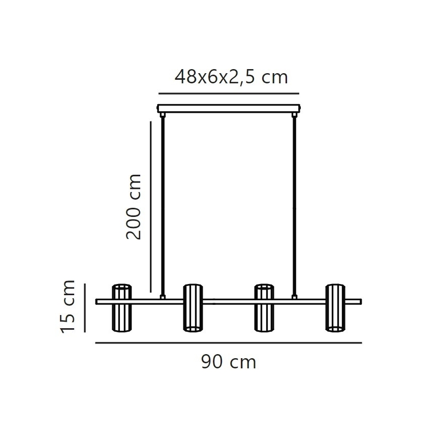 Nordlux - Hanglamp aan een koord ALANIS 4xGU10/15W/230V zwart