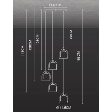 Nordlux - Hanglamp aan een koord BOSHI 5xE14/40W/230V