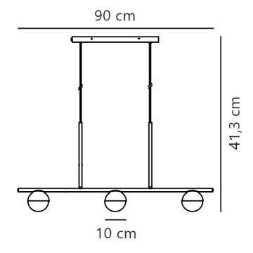 Nordlux - Hanglamp aan een koord CONTINA 3xG9/5W/230V zwart