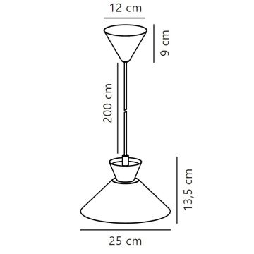 Nordlux - Hanglamp aan een koord DIAL 1xE27/40W/230V diameter 25 cm geel