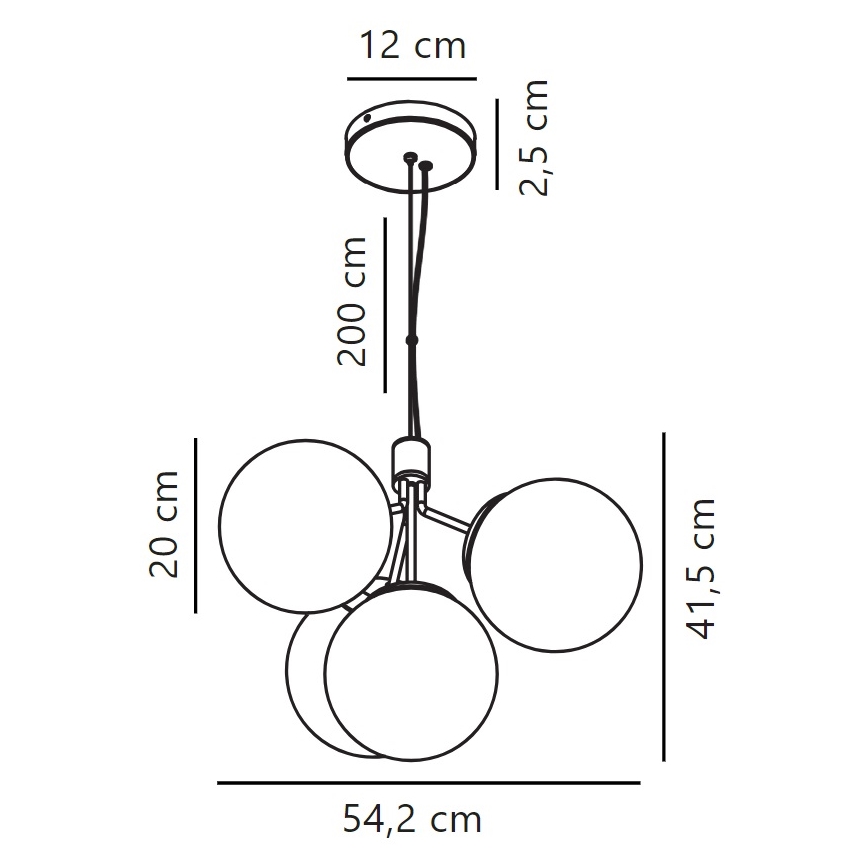 Nordlux - Hanglamp aan een koord IVONA 4xE27/28W/230V goud