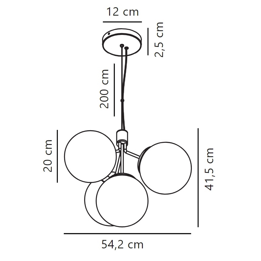 Nordlux - Hanglamp aan een koord IVONA 4xE27/28W/230V zwart