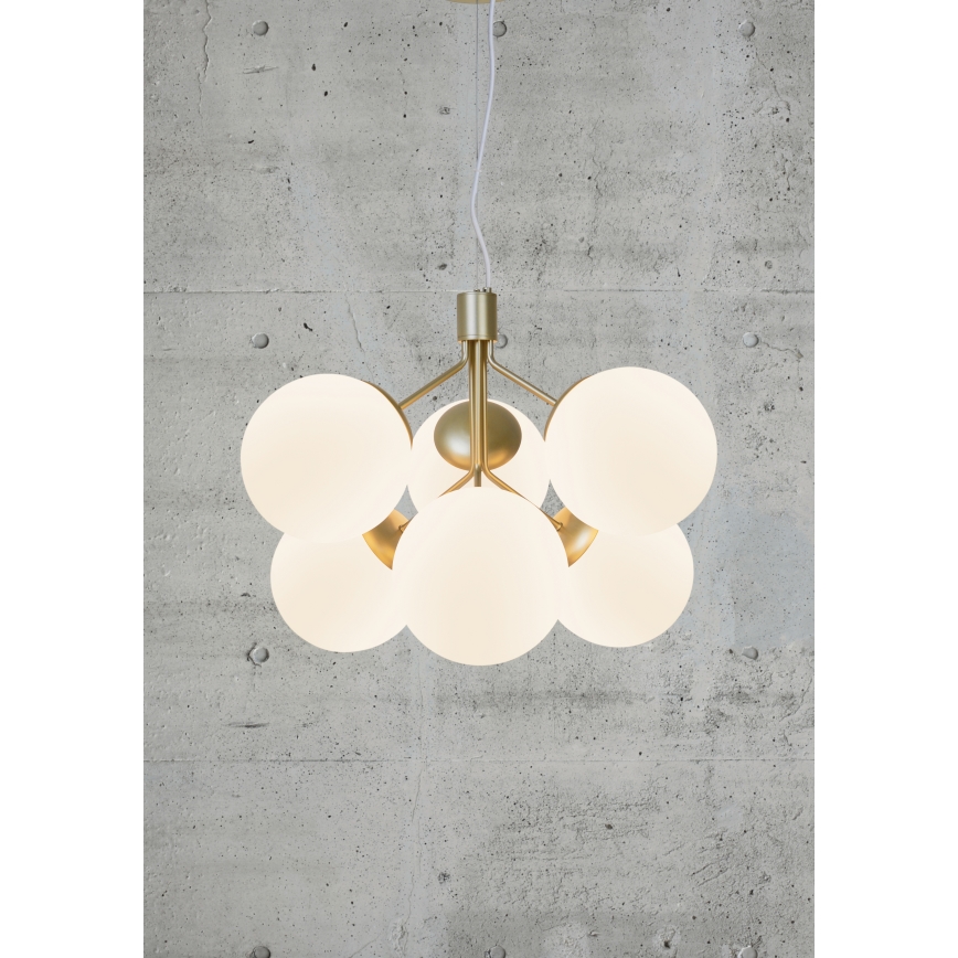 Nordlux - Hanglamp aan een koord IVONA 6xE27/28W/230V goud