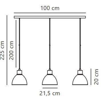 Nordlux - Hanglamp aan een koord POP 3xE27/40W/230V zwart/goud